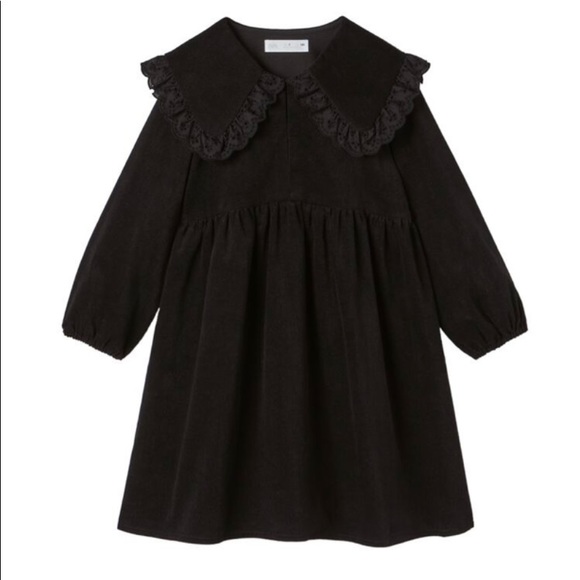 Zara Other - Zara girls bib collar fine black corduroy dress
